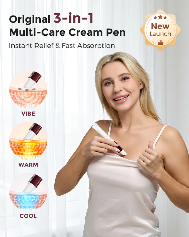 Momcozy 3-in-1 Multi-Care Electric Nipple Cream Pen (Warming, Cooling & Vibration)