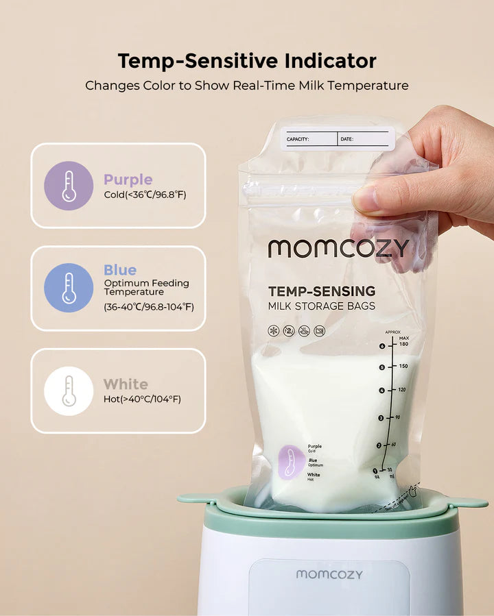 Momcozy Temperature Sensing Breastmilk Storage Bags (Zero Leak)