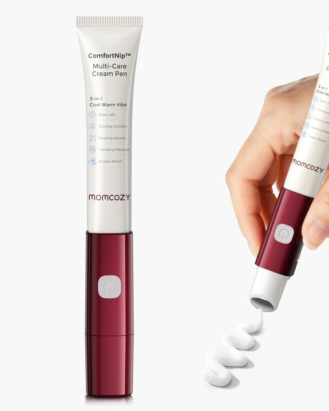 Momcozy 3-in-1 Multi-Care Electric Nipple Cream Pen (Warming, Cooling & Vibration)