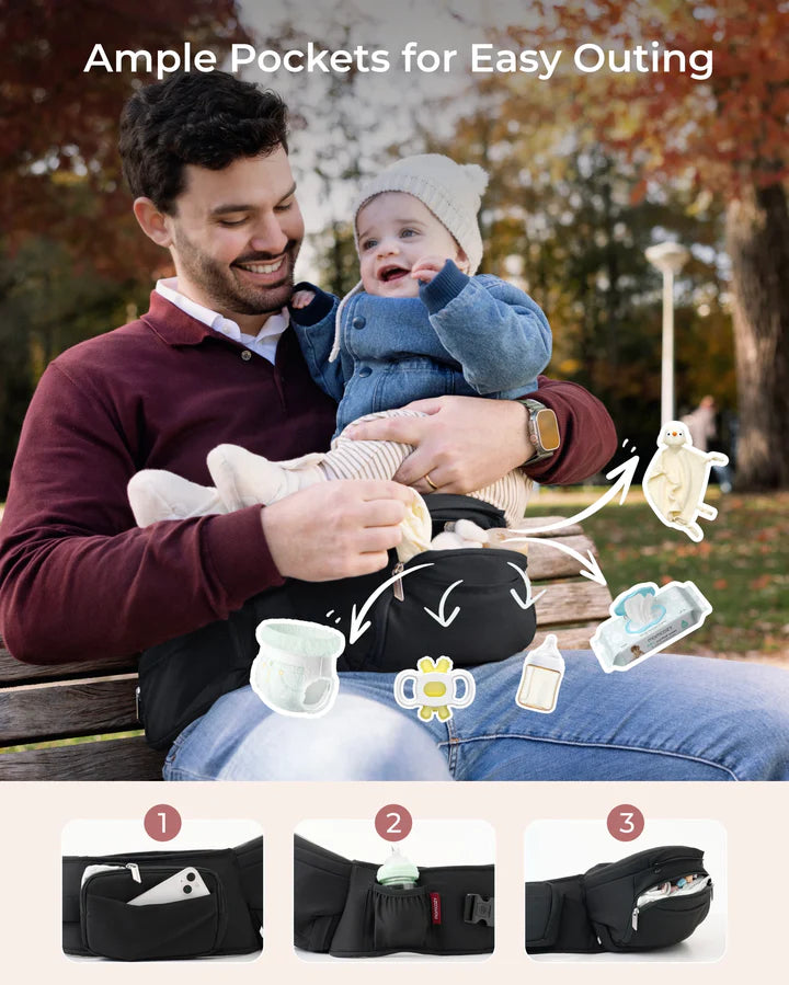 Momcozy Move2Fit 2-in-1 Hip Seat Baby Carrier (6-Way Support)