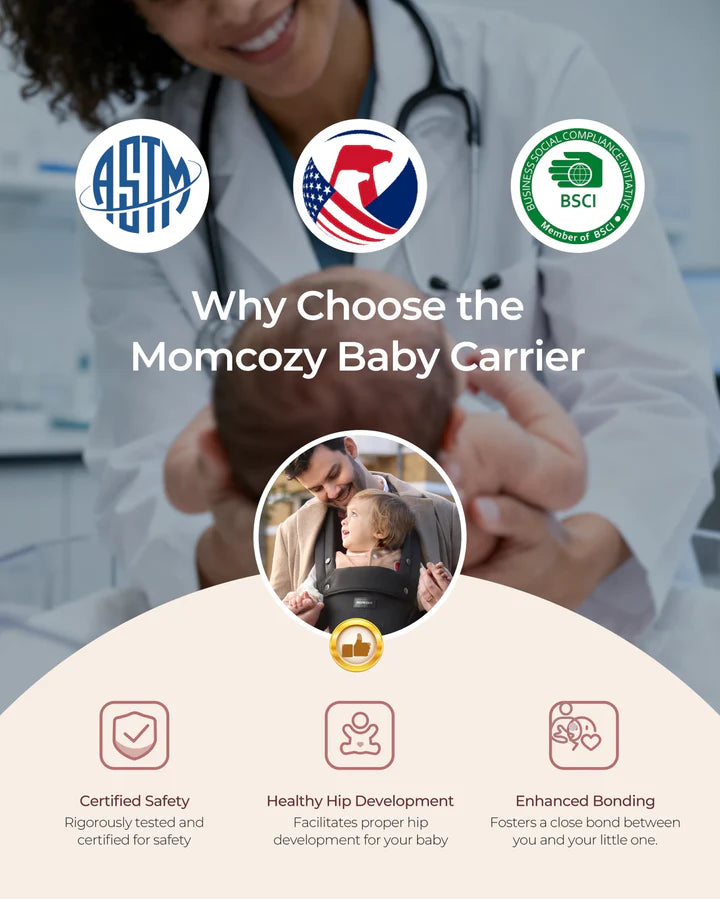 Momcozy Move2Fit 2-in-1 Hip Seat Baby Carrier (6-Way Support)