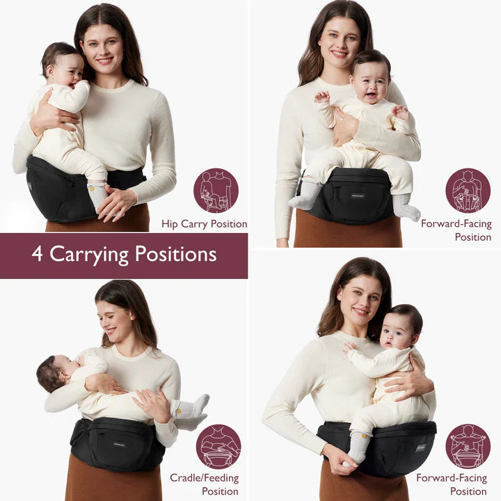 Momcozy Hip Seat Baby Carrier (Medium) - Hands Free Comfort