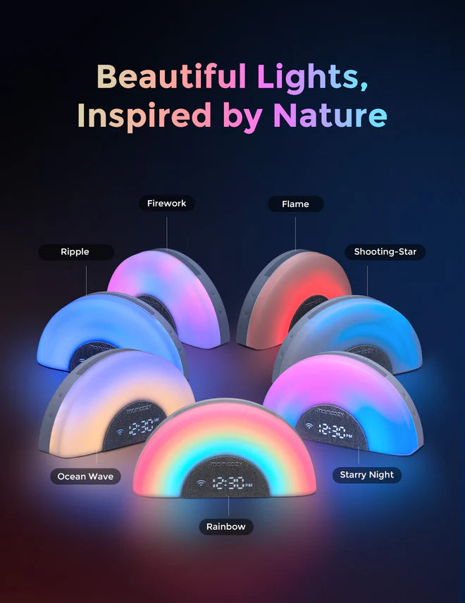 Momcozy DreamSync™ Smart Baby Sound Machine - Rainbow Light & App Control