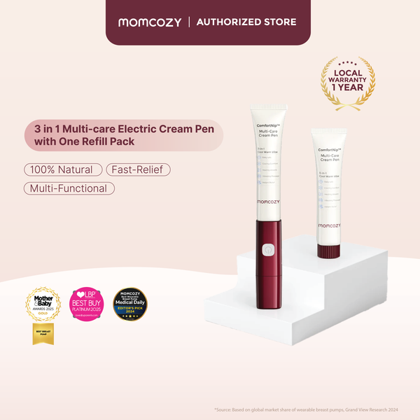 Momcozy 3-in-1 Multi-Care Electric Nipple Cream Pen (Warming, Cooling & Vibration)