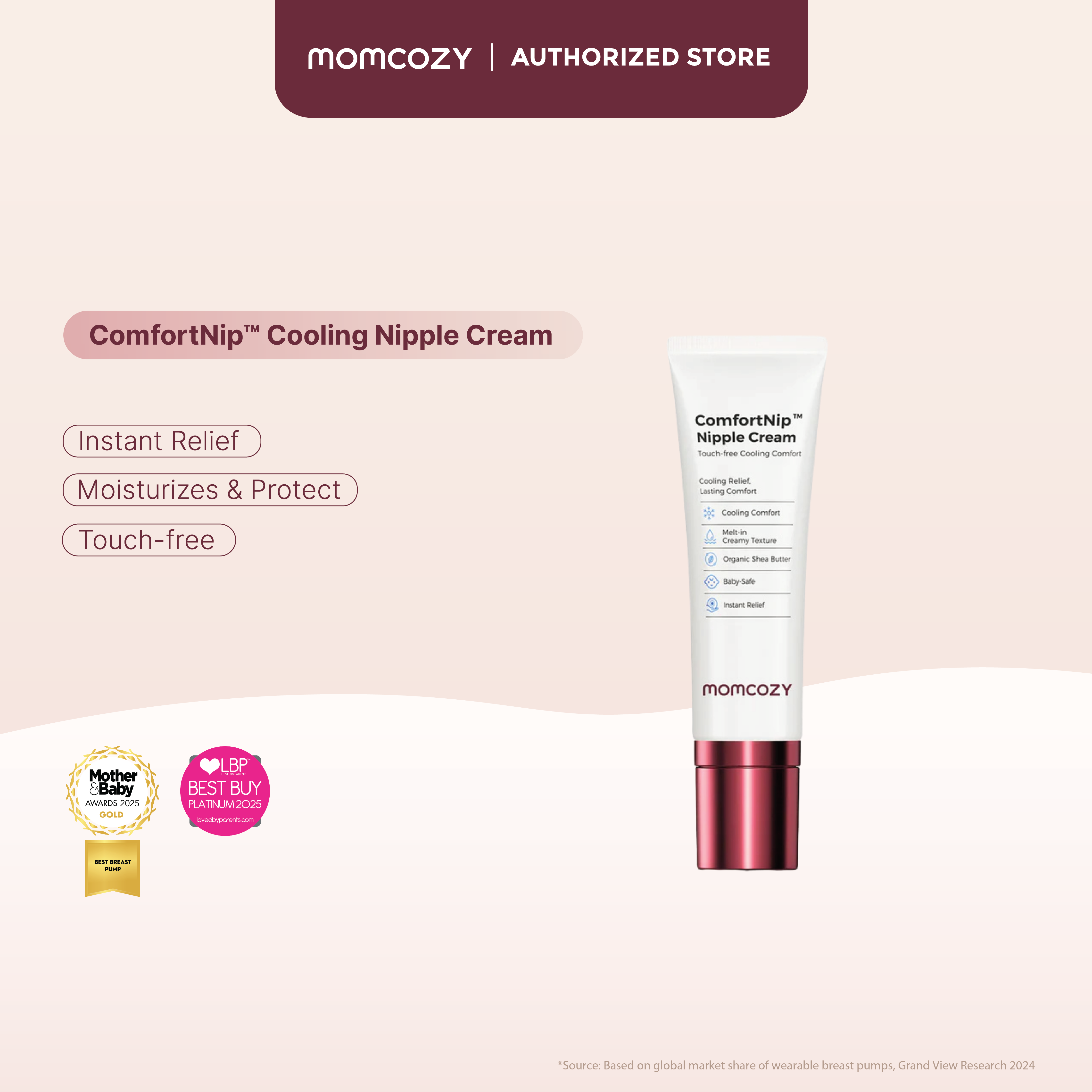 Momcozy ComfortNip™ Cooling Nipple Cream (Lanolin-Free, 50g)