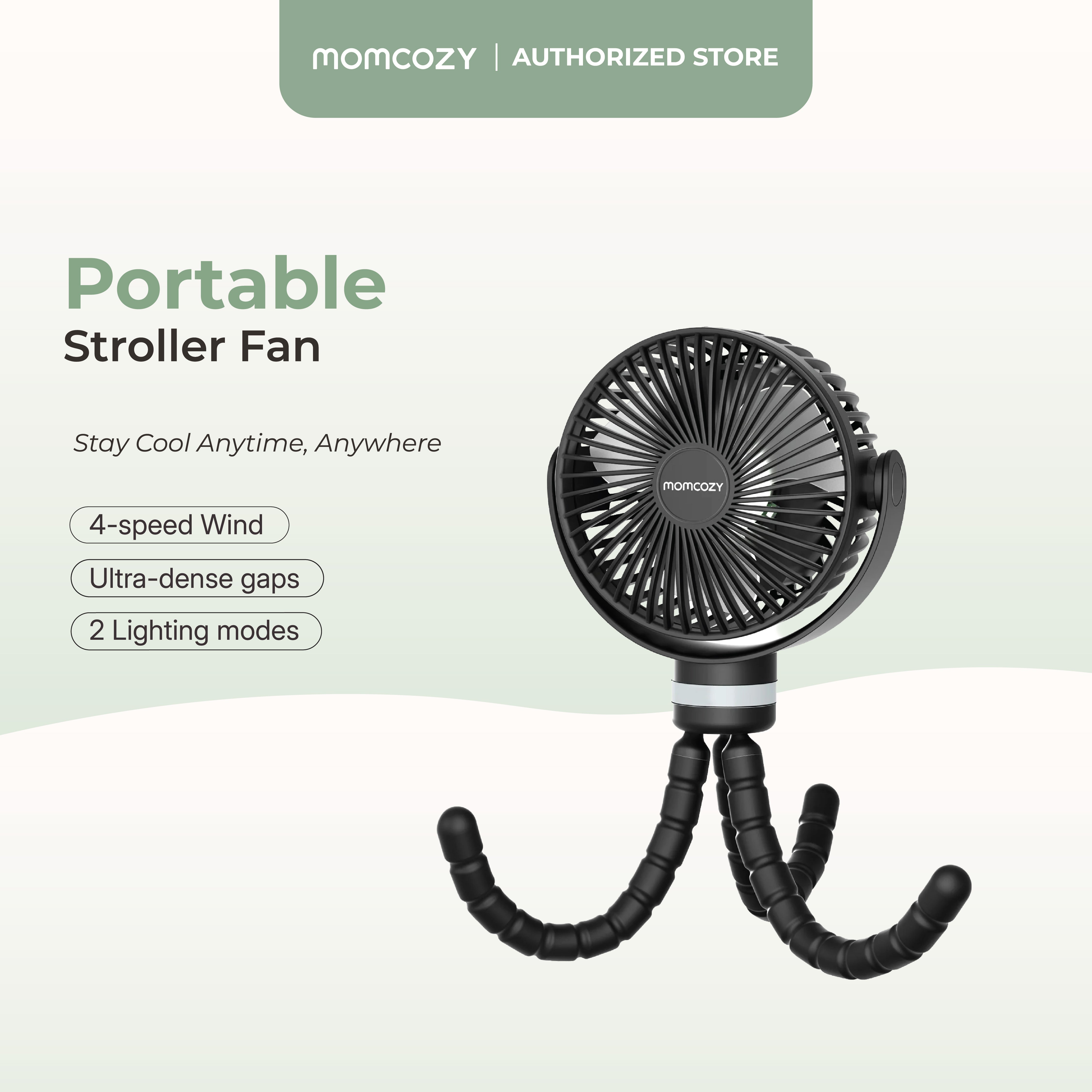 Momcozy Portable Stroller Fan, Black