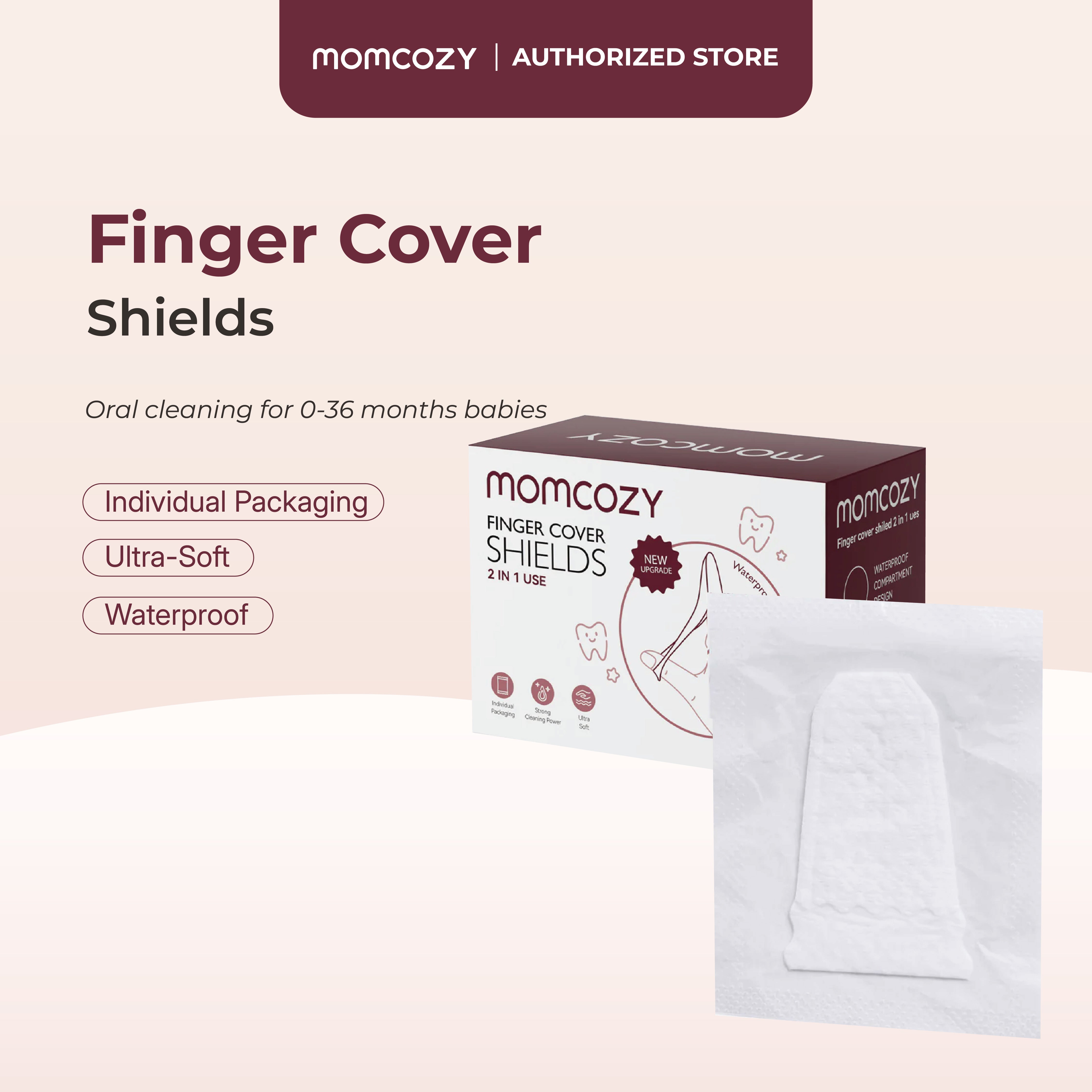 Momcozy Finger Cover Shields (Finger Wipes), 30s