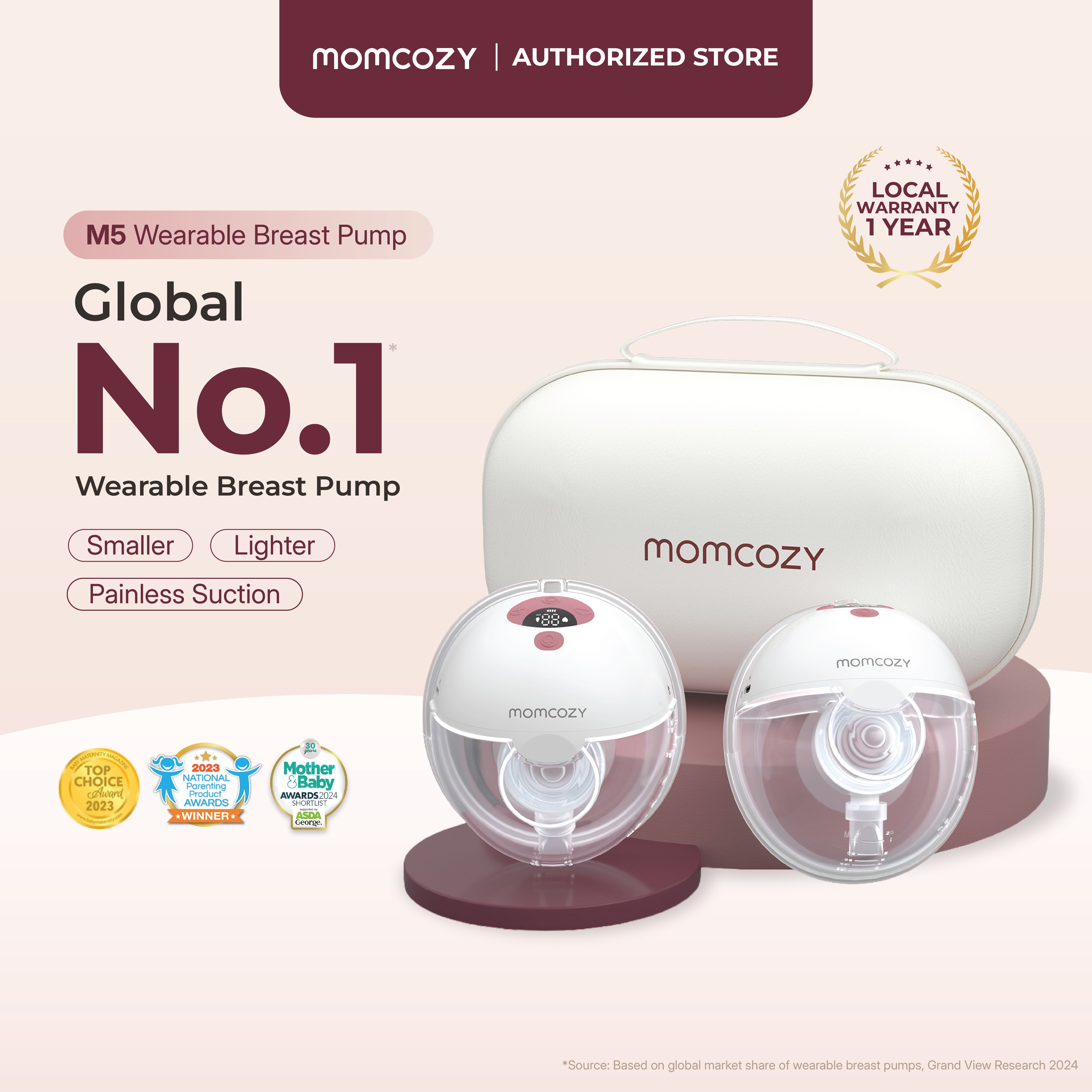 Momcozy M5 All-in-one Wearable Breast Pump | Painlessly Pump