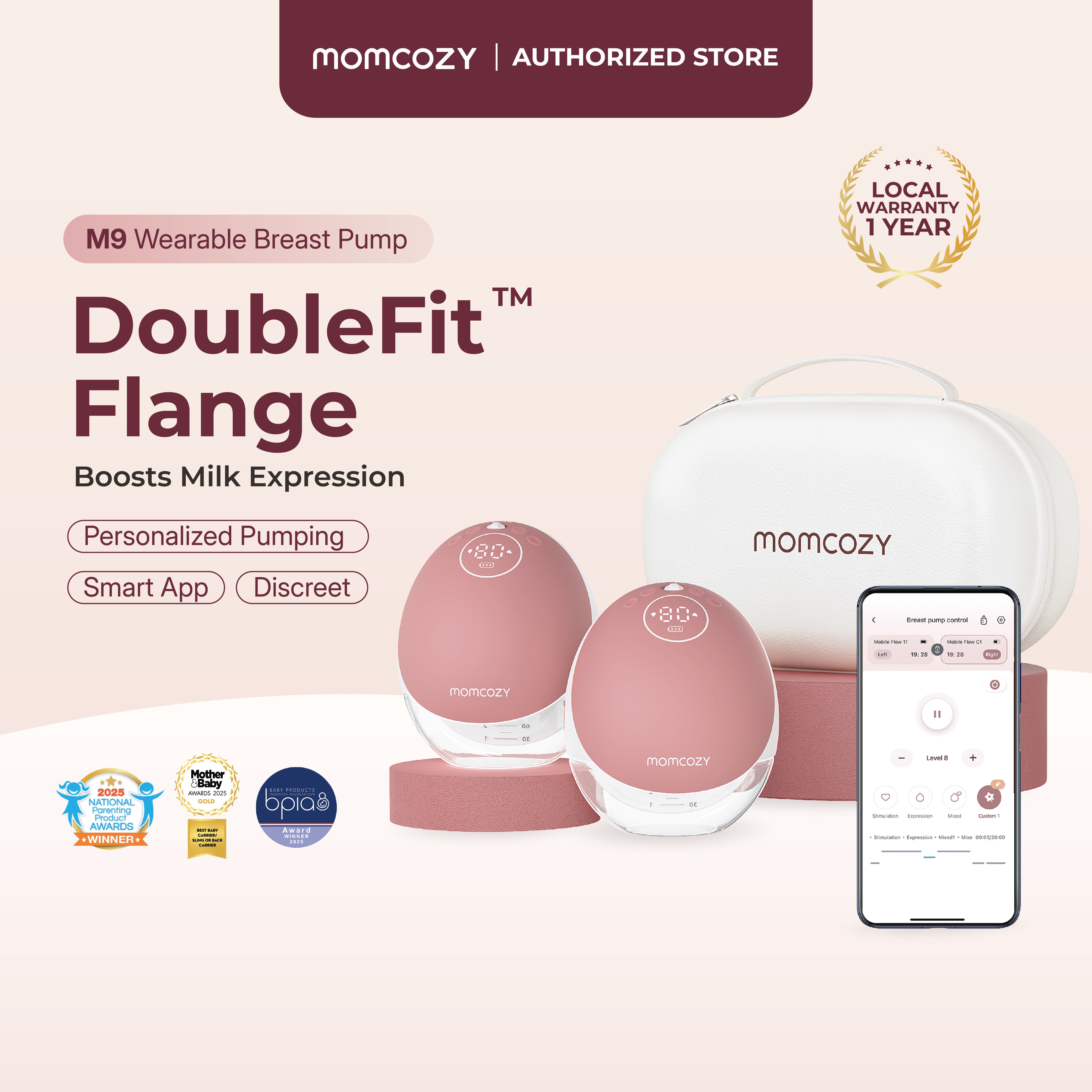Momcozy M9 Mobile Flow™ Hands | Free Wearable Breast Pump