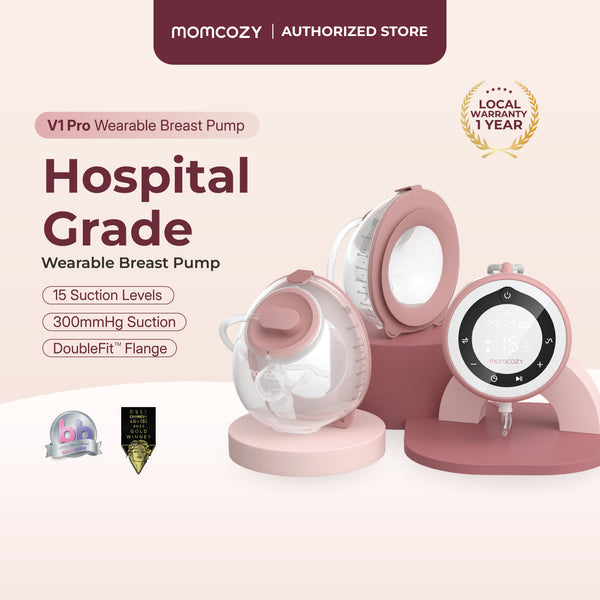 Momcozy V1 Pro | Hospital Grade | Hands-Free & Portable Wearable Pump, Double