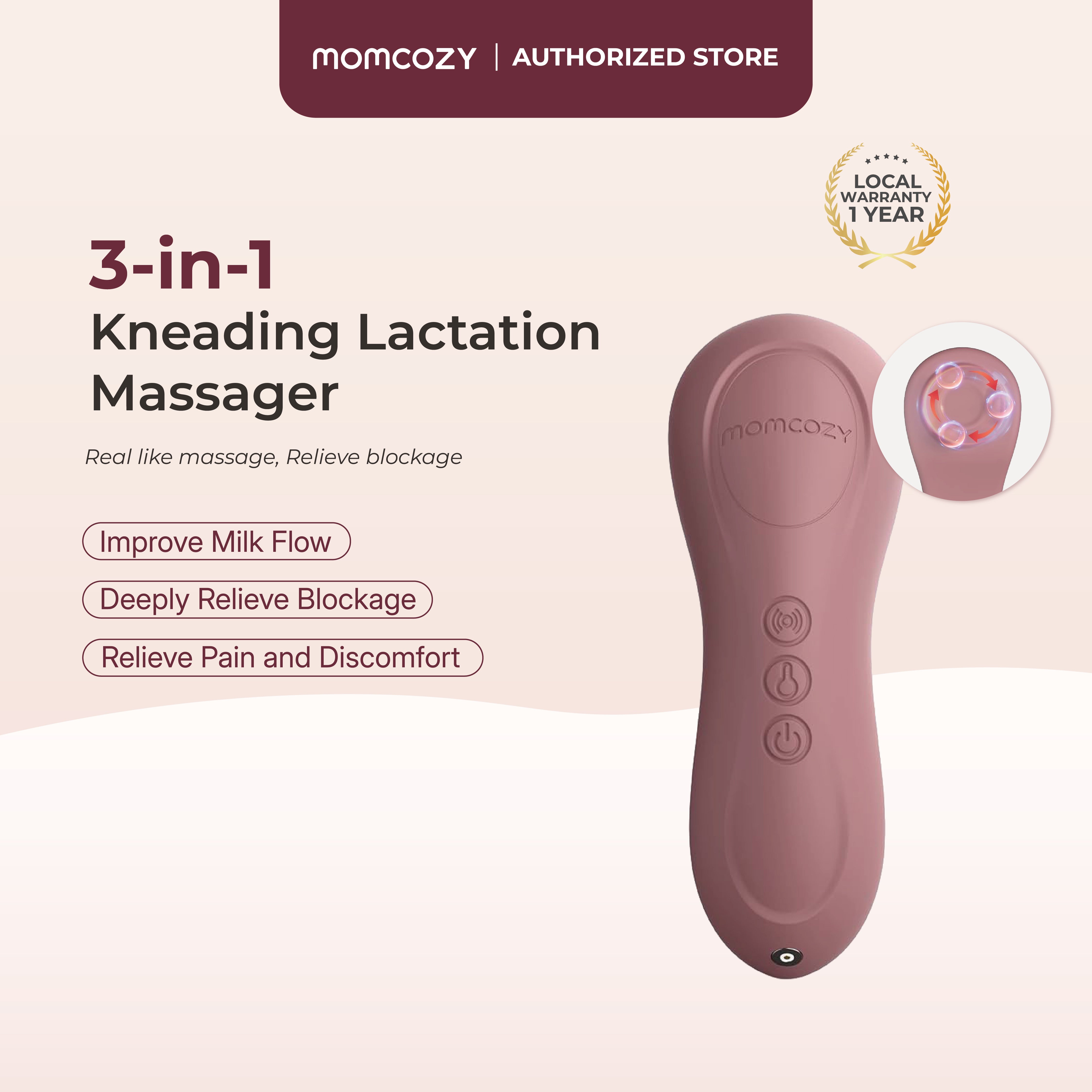Momcozy 3-in-1 Kneading Lactation Massager
