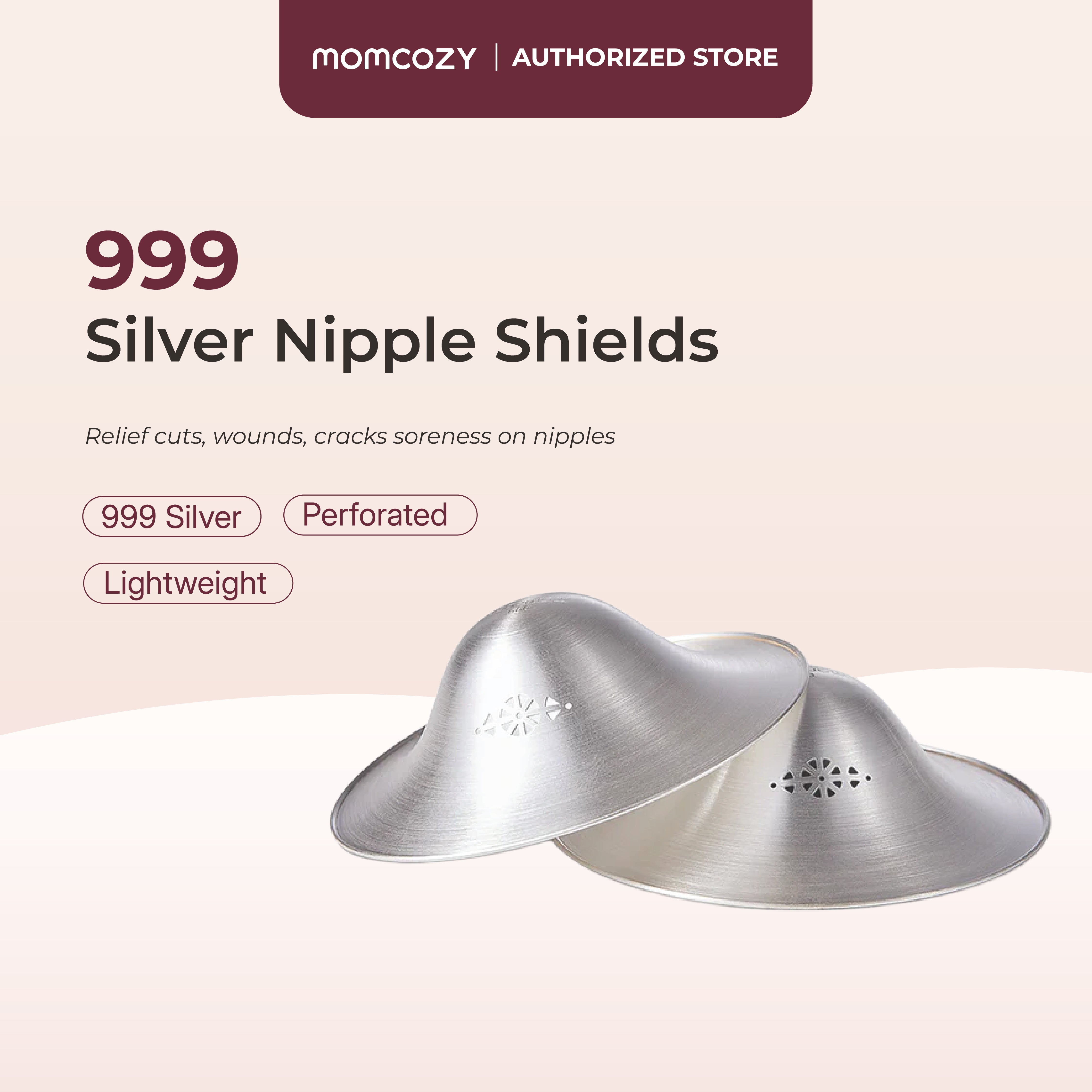 Momcozy Original 999 Silver Nipple Shields (2pcs)