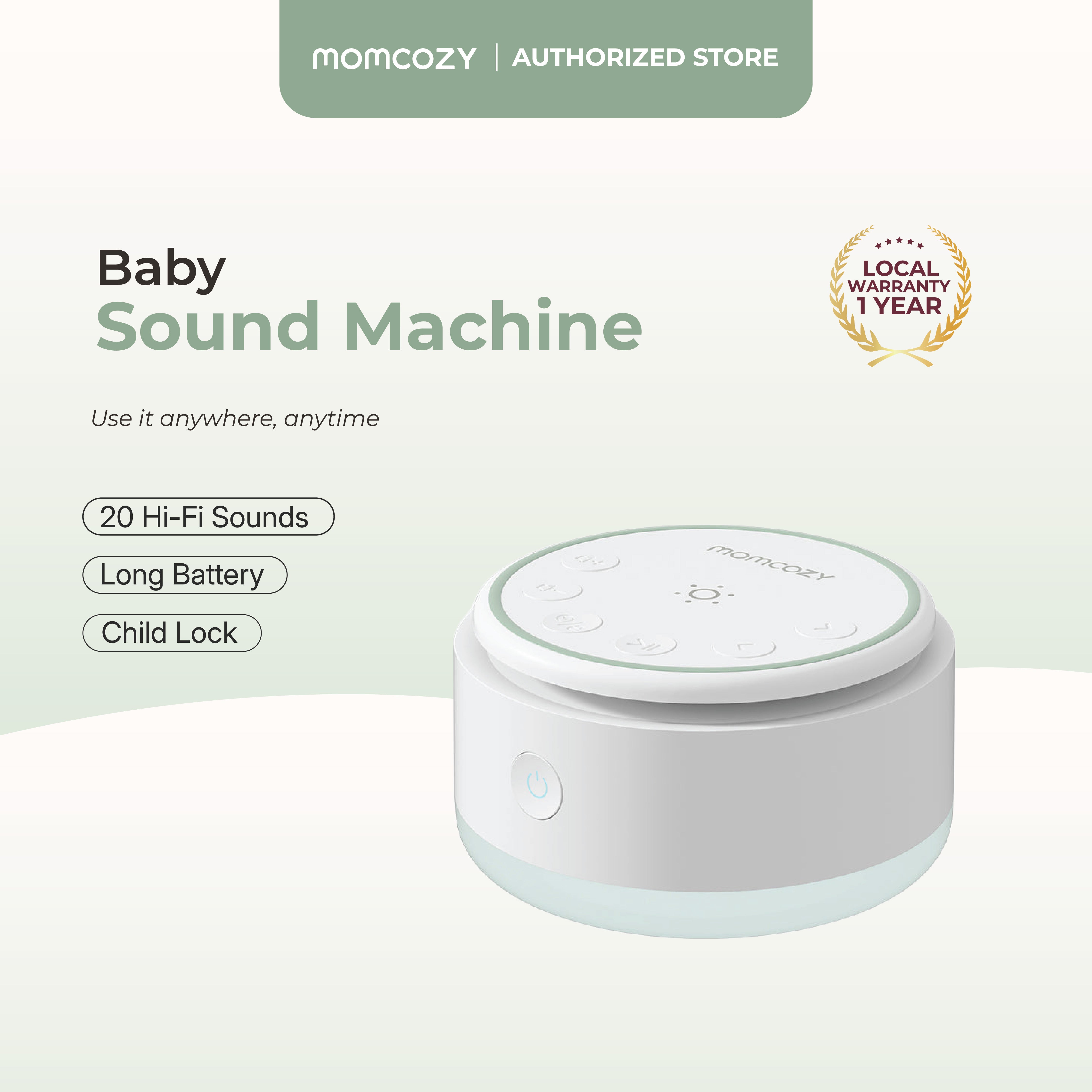 Momcozy Portable Baby Sound Machine - Long Battery Life