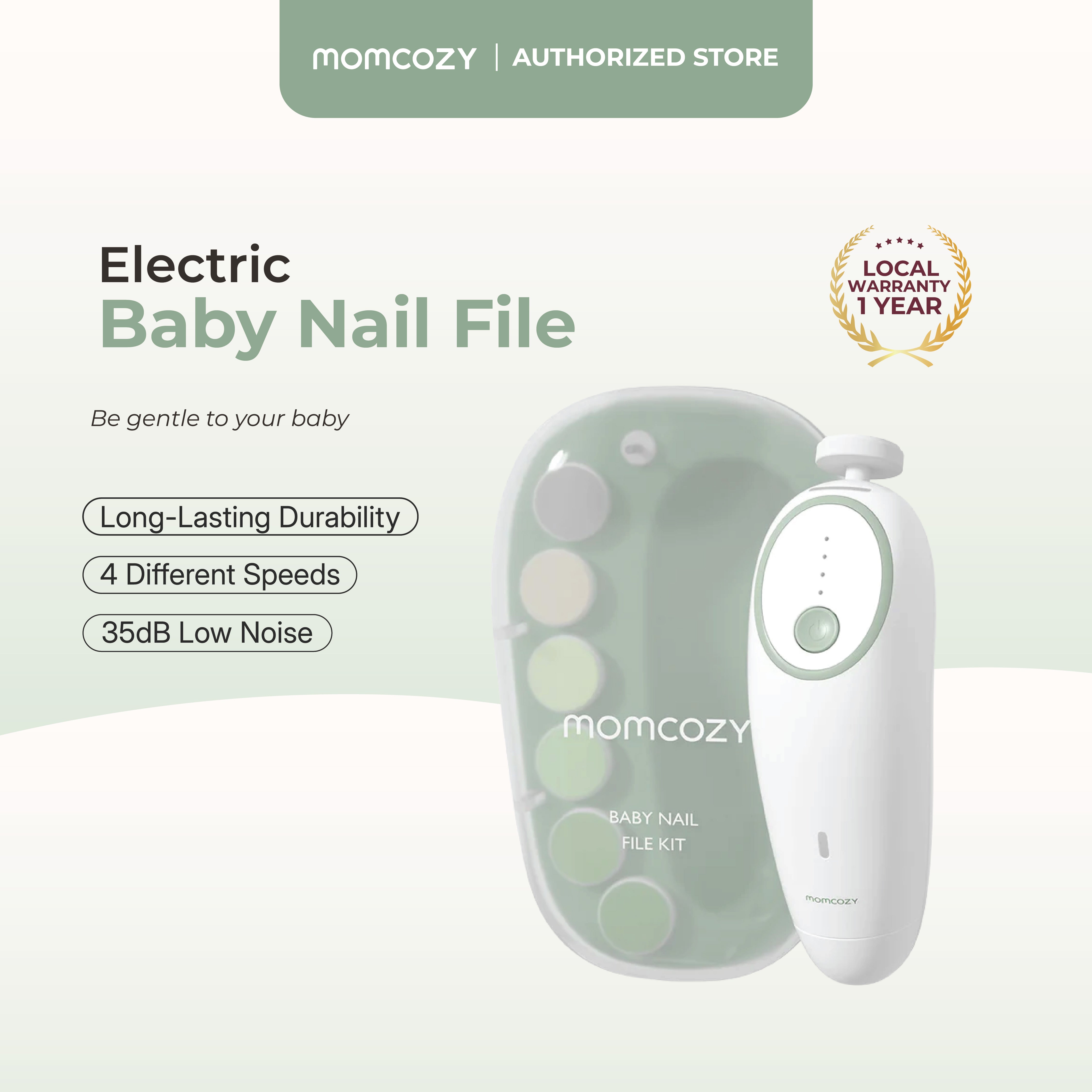 Momcozy Electric Baby Nail File - Low Noise & Rechargeable